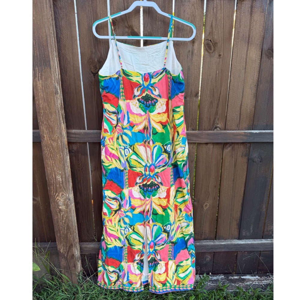 Antonio Melani Multi Color Tropical Floral Maxi Dress Square Neck Sleeveless 12 - Picture 4 of 9